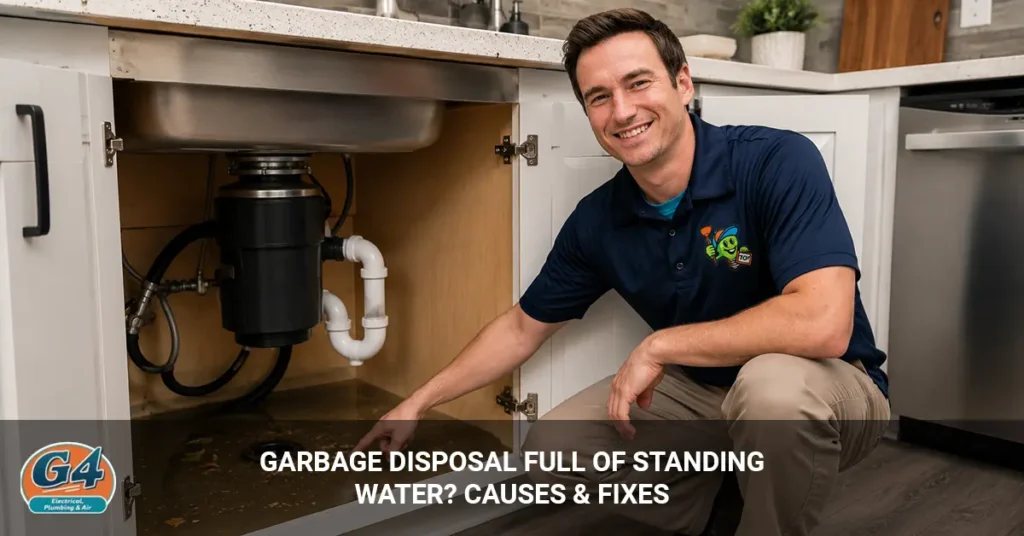 garbage disposal full of standing water