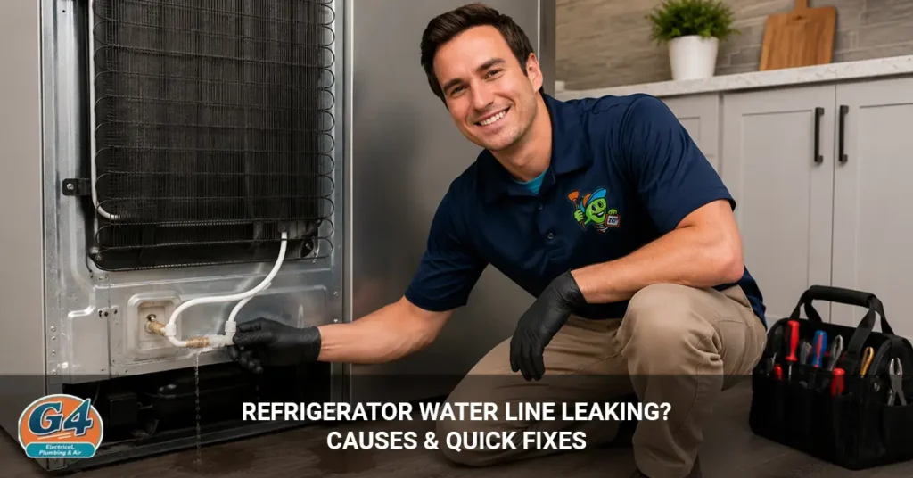 refrigerator water line leaking